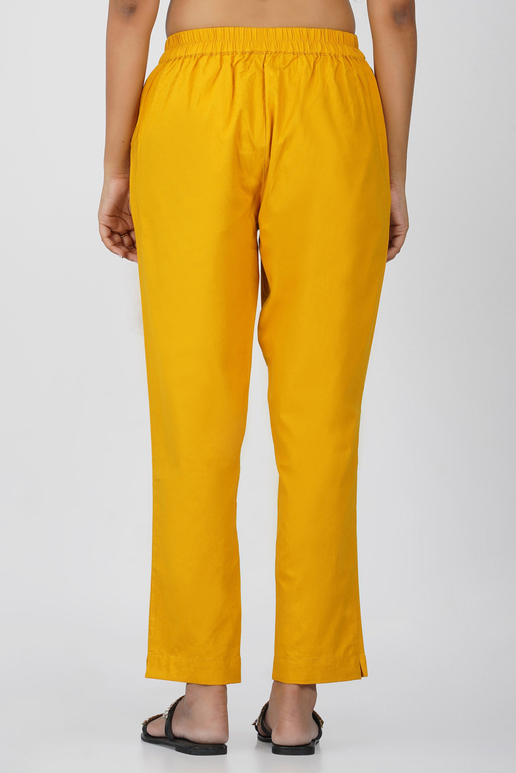 Mustard Cotton Trouser for Women