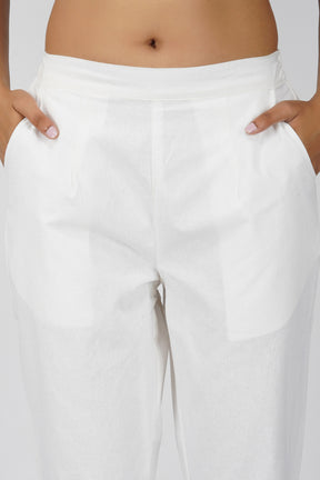 Off-White Cotton Trouser for Women