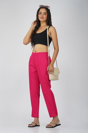 Rani Pink Cotton Trouser for Women