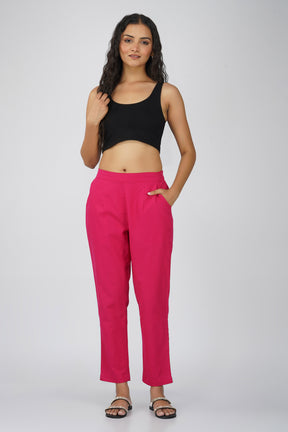 Rani Pink Cotton Trouser for Women