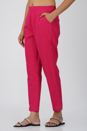 Rani Pink Cotton Trouser for Women