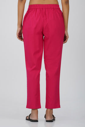 Rani Pink Cotton Trouser for Women