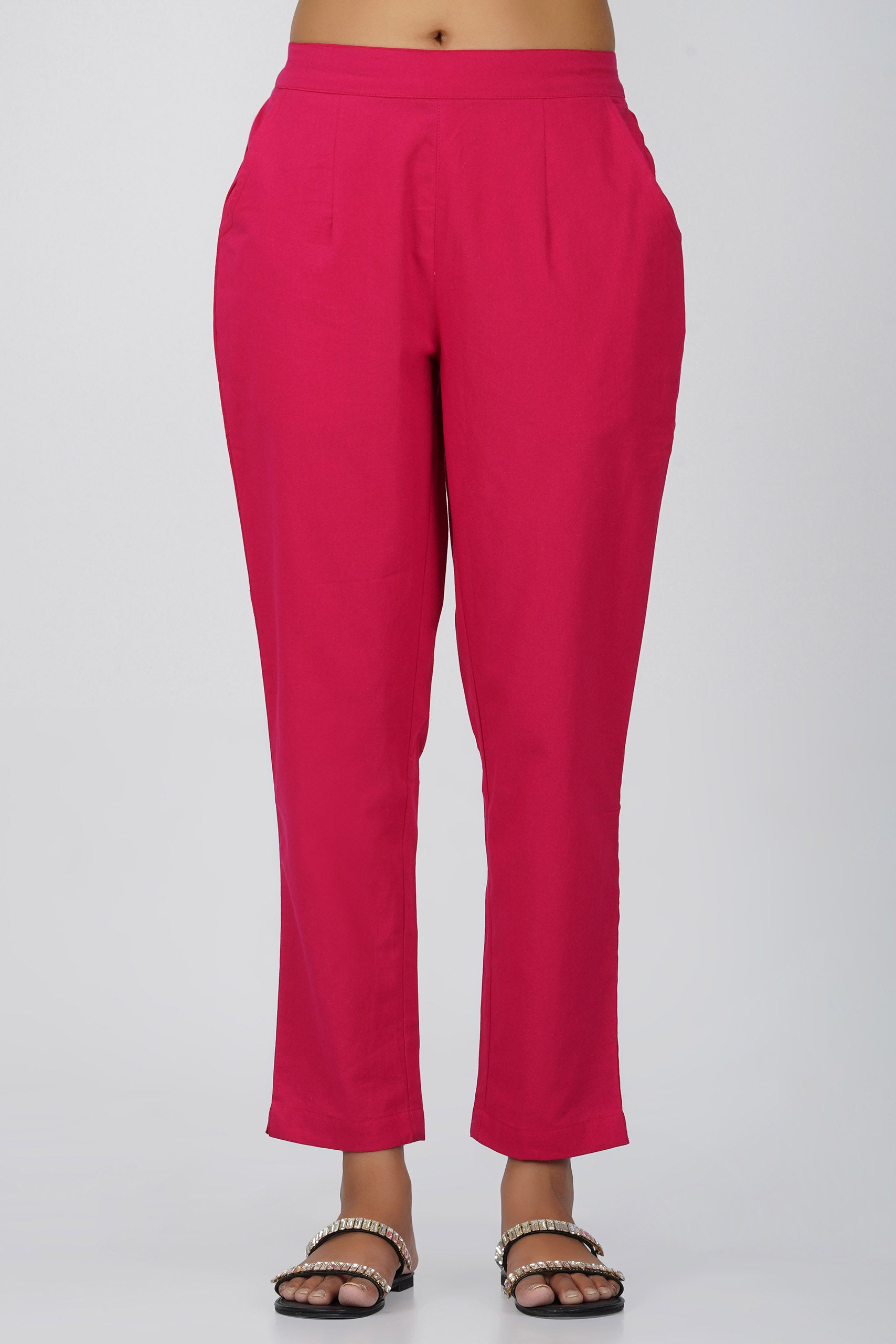 Rani Pink Cotton Trouser for Women