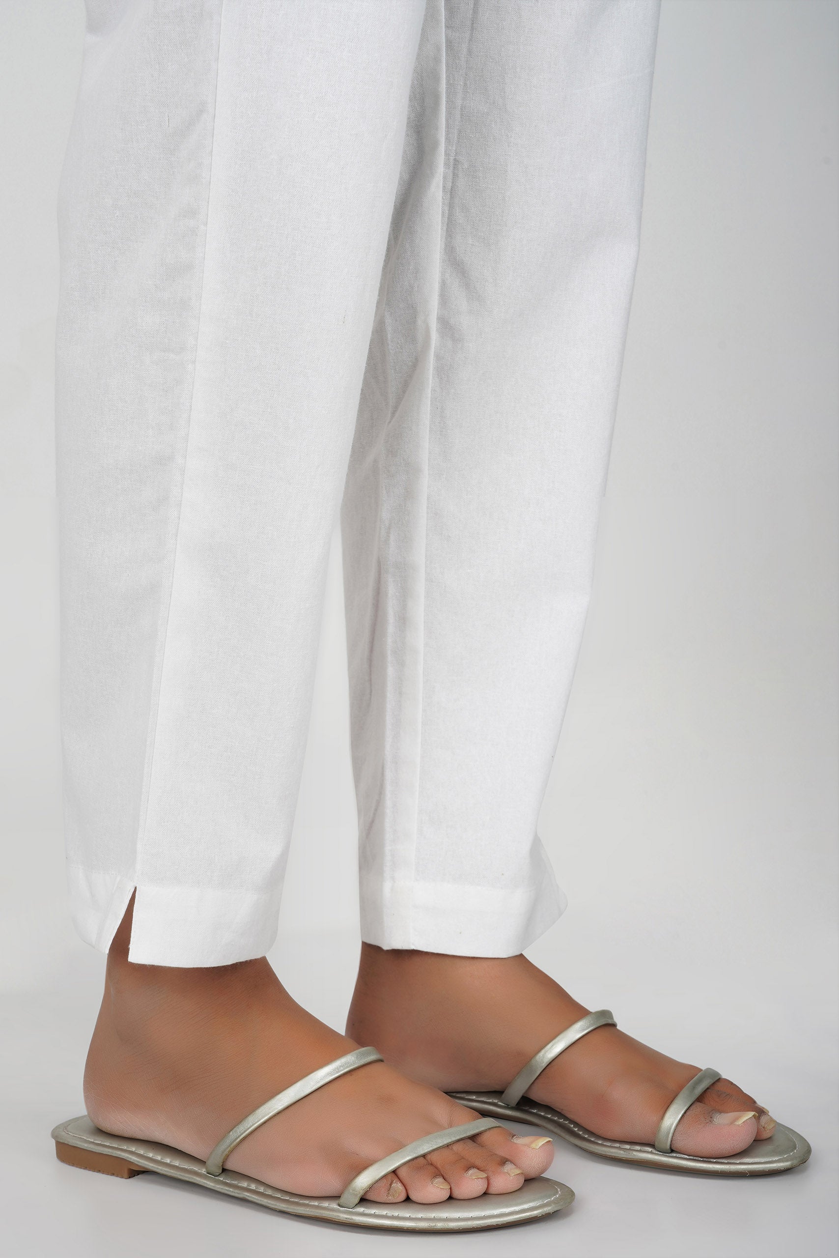 White Cotton Trouser for Women